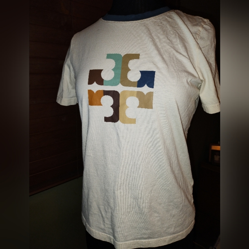 Tory Burch Albers Short Sleeve Graphic Tee Size Small